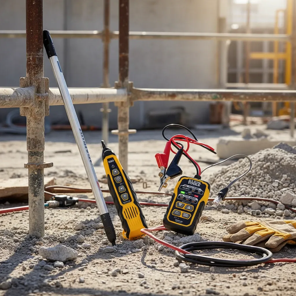 Various types of electrical test probes and leads for different applications.
