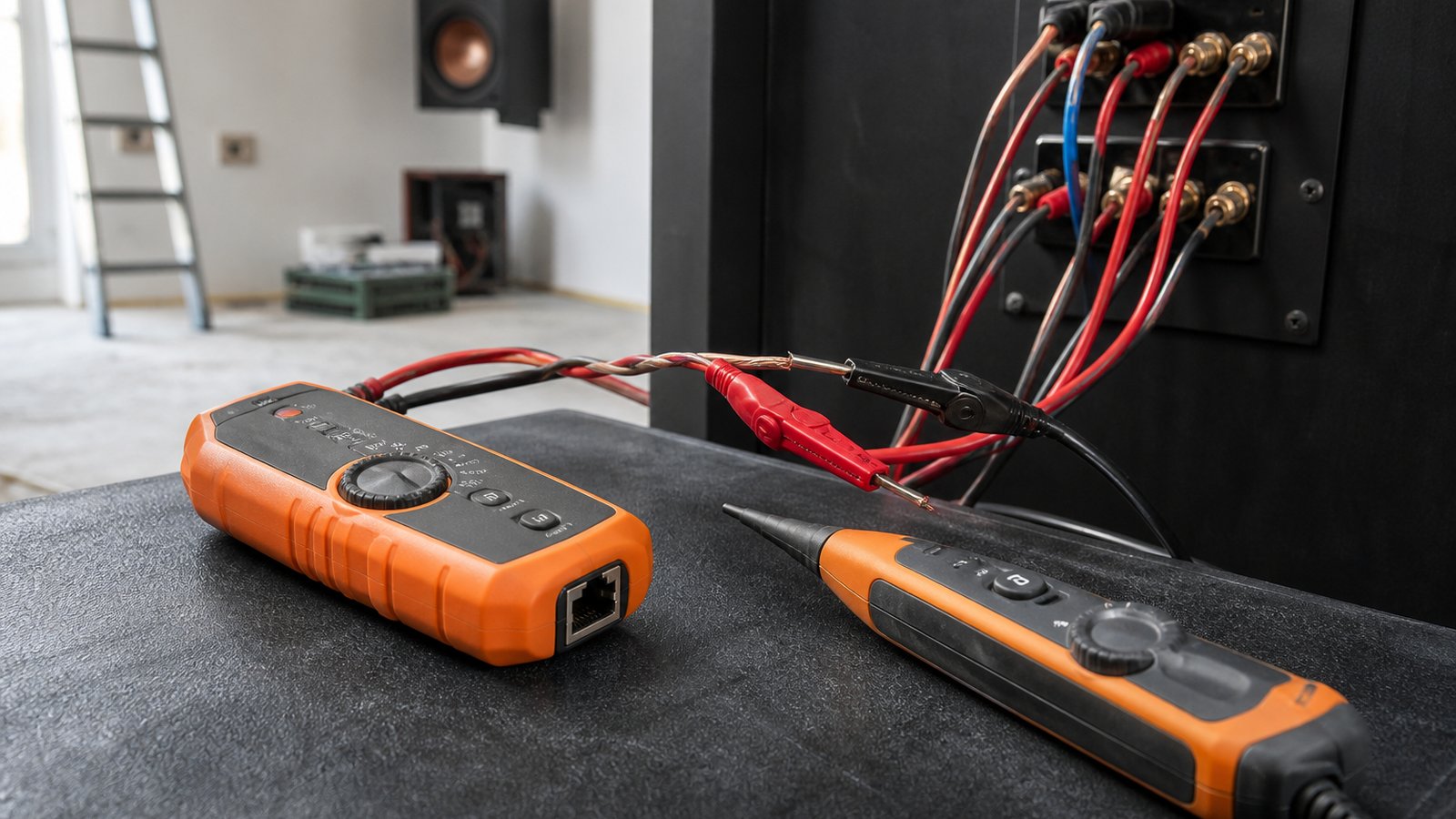 Tone kit with alligator clips on speaker copper leads